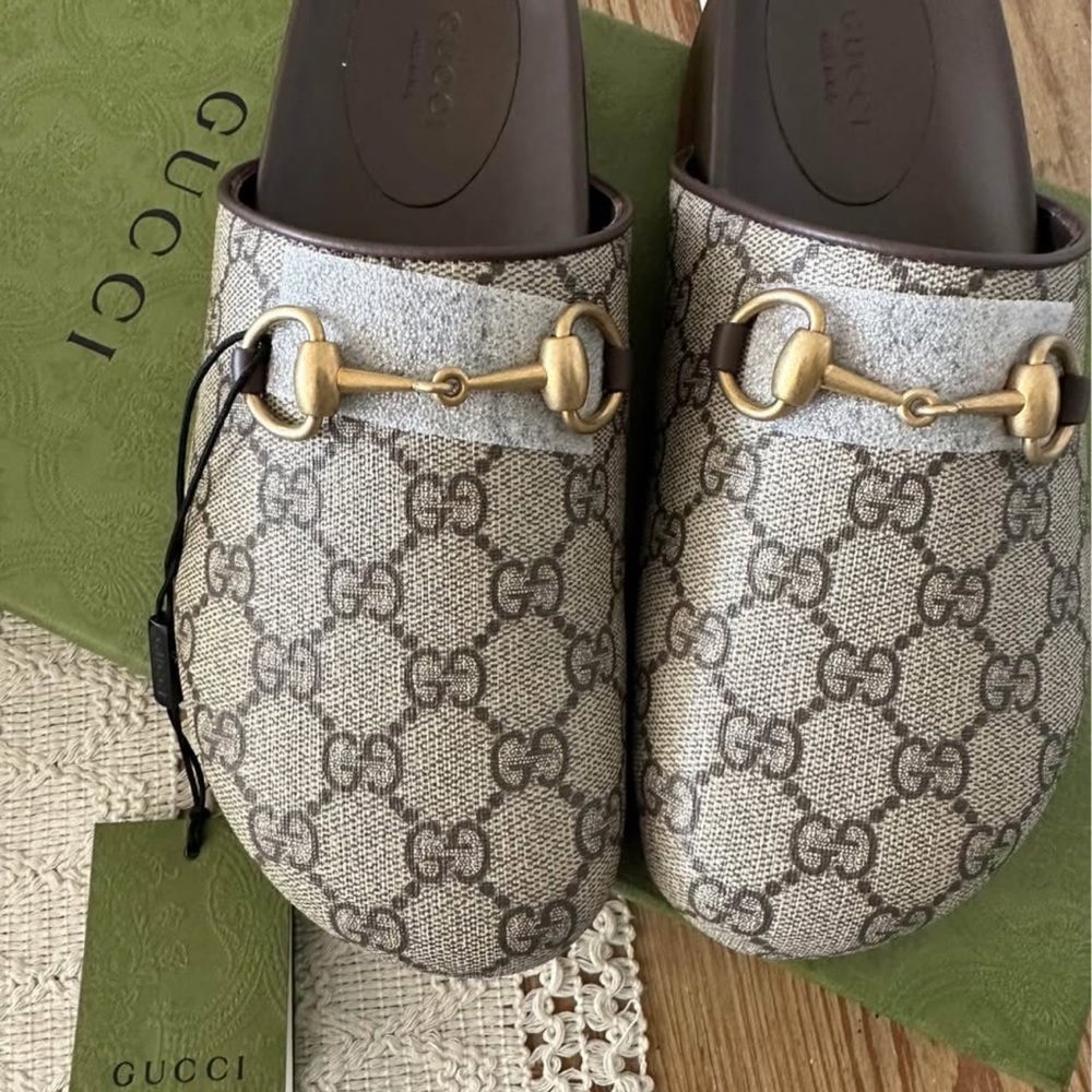Gucci Women's Beige Slip-On Loafers